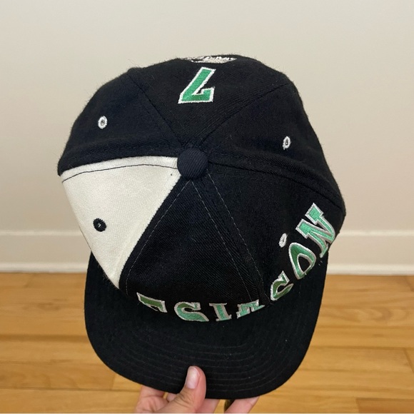 Vintage Snapback New York Jets Esiason Baseball Cap Hat Starter Black Green Wool - Picture 6 of 10